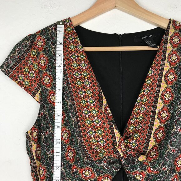 Forever 21 Floral Front Tie Boho Maxi Dress  Size Large - Picture 9 of 13